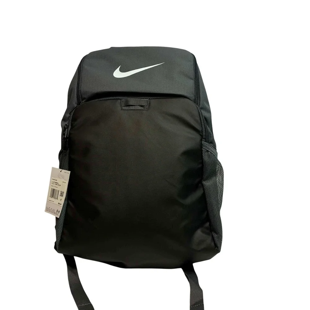 Nike Brasilia Training Backpack XL Gray 30L Swoosh Logo Gym Travel Bag